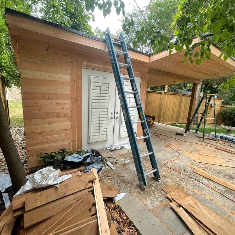 backyard carpentry contracting project