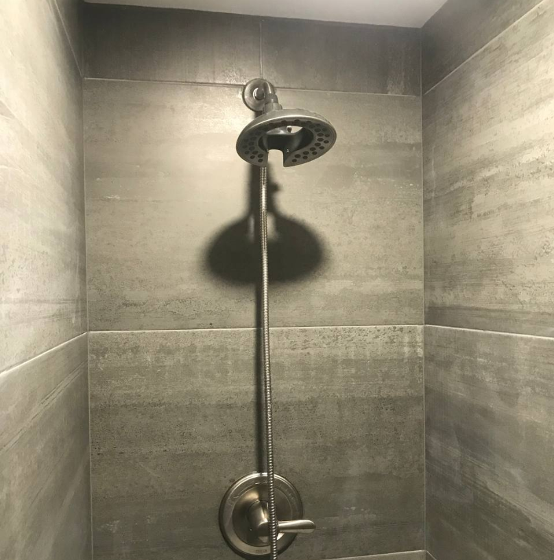 Shower with tiles