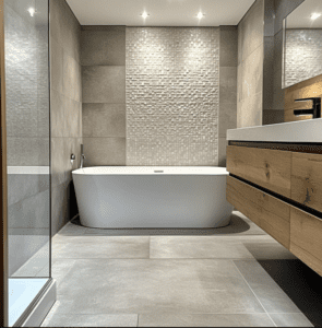 modern bathroom tile project